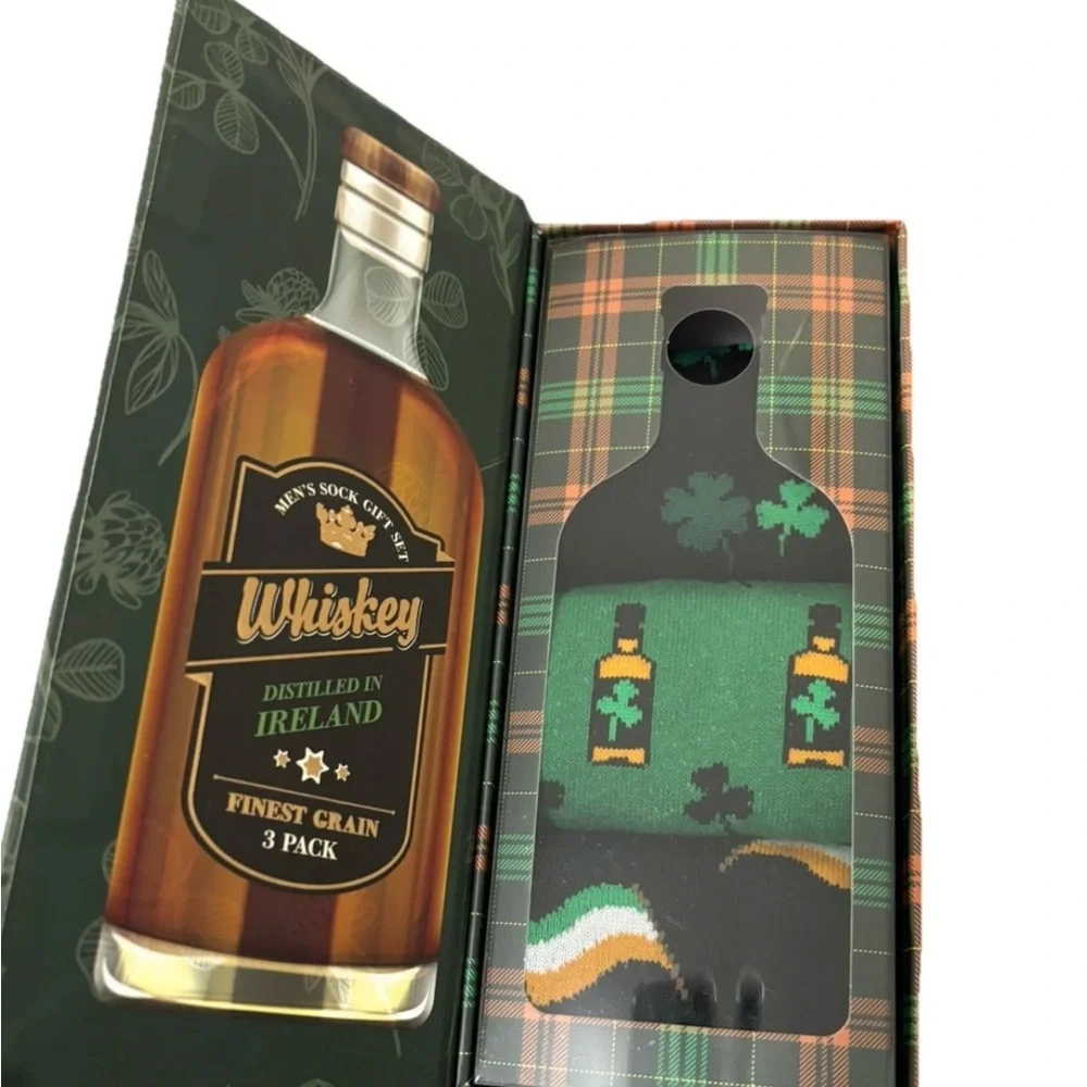 NEW The Orrsum Sock Co 3 Pack Men’s Whiskey/Irish Theme Socks Size US 8-12
